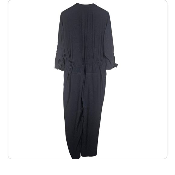 Madewell Drapey Crepe Navy Blue Jumpsuit - Picture 4 of 12